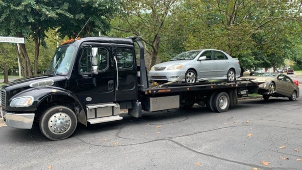 tow truck with car